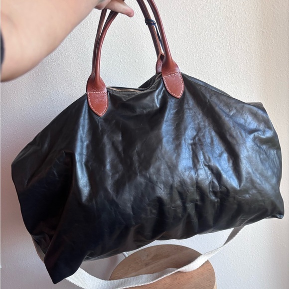 Clare V Weekender Black Leather Rustic Trim NWT - Picture 7 of 13